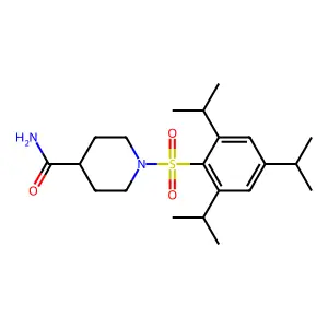 1-{[2,4,6-tris(methylethyl)phenyl]sulfonyl}piperidine-4-carboxamide structure
