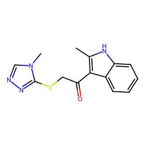 1-(2-Methyl-1H-indol-3-yl)-2-(4-methyl-4H-[1,2,4]triazol-3-ylsulfanyl)-ethanone structure