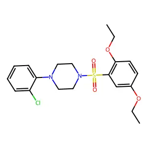 1-(2-chlorophenyl)-4-(2,5-diethoxybenzenesulfonyl)piperazine structure