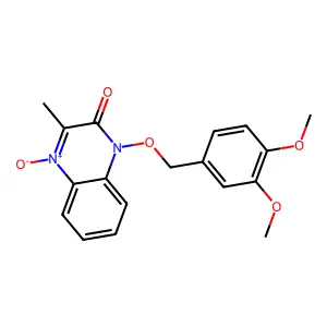 1-[(3,4-dimethoxyphenyl)methoxy]-3-methyl-4-oxidoquinoxalin-4-ium-2-one structure