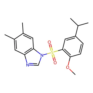1-{[2-methoxy-5-(methylethyl)phenyl]sulfonyl}-5,6-dimethylbenzimidazole structure