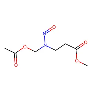 beta-ALANINE, N-(HYDROXYMETHYL)-N-NITROSO-, METHYL ESTER, ACETATE structure