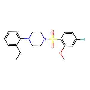 1-(2-ethylphenyl)-4-(4-fluoro-2-methoxyphenyl)sulfonylpiperazine structure