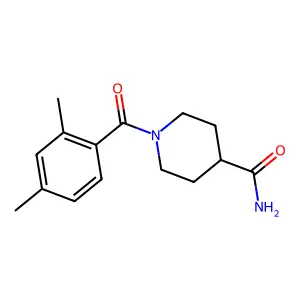 1-(2,4-dimethylbenzoyl)piperidine-4-carboxamide structure