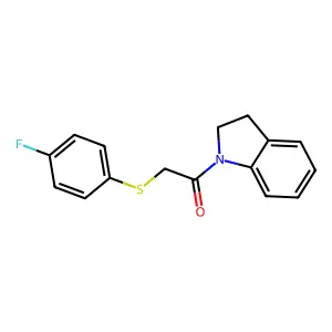 1-(2,3-dihydro-1H-indol-1-yl)-2-[(4-fluorophenyl)sulfanyl]ethanone structure