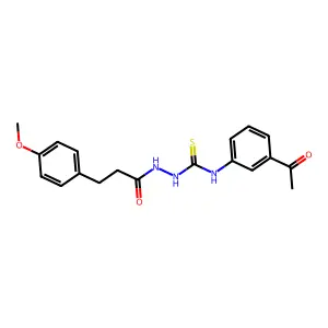 1-(3-acetylphenyl)-3-[3-(4-methoxyphenyl)propanoylamino]thiourea structure