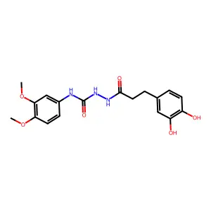 1-[3-(3,4-dihydroxyphenyl)propanoylamino]-3-(3,4-dimethoxyphenyl)urea structure