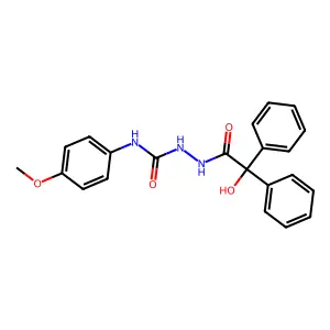 1-[(2-hydroxy-2,2-diphenylacetyl)amino]-3-(4-methoxyphenyl)urea structure