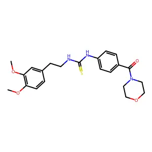 1-[2-(3,4-dimethoxyphenyl)ethyl]-3-[4-(morpholine-4-carbonyl)phenyl]thiourea structure