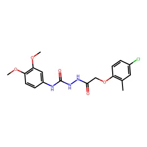1-[[2-(4-chloro-2-methylphenoxy)acetyl]amino]-3-(3,4-dimethoxyphenyl)urea structure