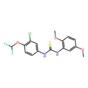 1-[3-chloro-4-(difluoromethoxy)phenyl]-3-(2,5-dimethoxyphenyl)thiourea structure
