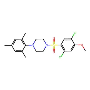 1-(2,5-dichloro-4-methoxybenzenesulfonyl)-4-(2,4,6-trimethylphenyl)piperazine structure