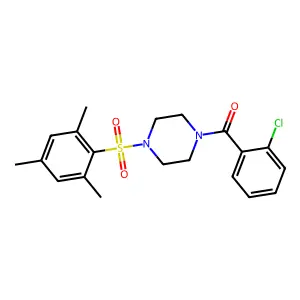 1-(2-chlorobenzoyl)-4-(mesitylsulfonyl)piperazine structure