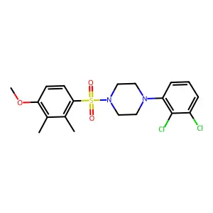 1-(2,3-dichlorophenyl)-4-(4-methoxy-2,3-dimethylbenzenesulfonyl)piperazine structure
