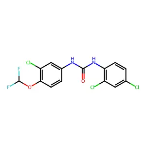 1-[3-chloro-4-(difluoromethoxy)phenyl]-3-(2,4-dichlorophenyl)urea structure