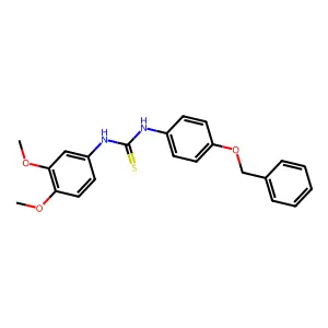 1-(3,4-dimethoxyphenyl)-3-(4-phenylmethoxyphenyl)thiourea structure