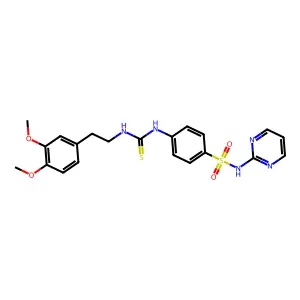 1-[2-(3,4-dimethoxyphenyl)ethyl]-3-[4-(pyrimidin-2-ylsulfamoyl)phenyl]thiourea structure