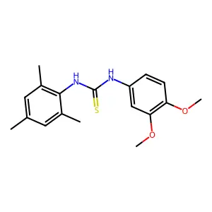 1-(3,4-dimethoxyphenyl)-3-(2,4,6-trimethylphenyl)thiourea structure