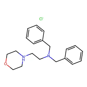 N,N-dibenzyl-2-morpholin-4-ium-4-ylethanamine chloride structure