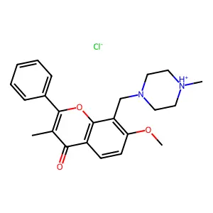 7-Methoxy-3-methyl-8-(4-methyl-1-piperazinyl)methylflavone hydrochloride structure