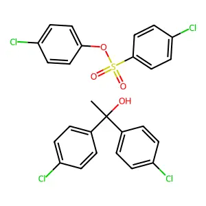 1,1-bis(4-chlorophenyl)ethanol;(4-chlorophenyl) 4-chlorobenzenesulfonate structure