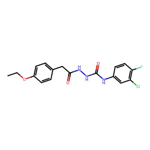1-(3-chloro-4-fluorophenyl)-3-[[2-(4-ethoxyphenyl)acetyl]amino]urea structure