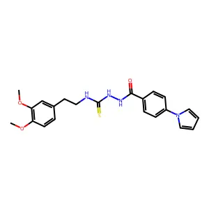 1-[2-(3,4-dimethoxyphenyl)ethyl]-3-[(4-pyrrol-1-ylbenzoyl)amino]thiourea structure