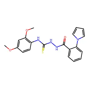 1-(2,4-dimethoxyphenyl)-3-[(2-pyrrol-1-ylbenzoyl)amino]thiourea structure