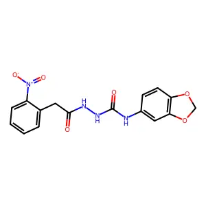 1-(1,3-benzodioxol-5-yl)-3-[[2-(2-nitrophenyl)acetyl]amino]urea structure