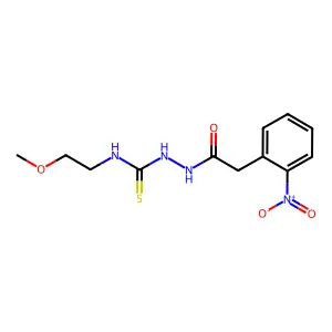 1-(2-methoxyethyl)-3-[[2-(2-nitrophenyl)acetyl]amino]thiourea structure