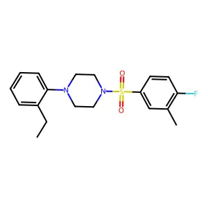 1-(2-ethylphenyl)-4-[(4-fluoro-3-methylphenyl)sulfonyl]piperazine structure