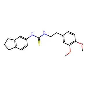 1-(2,3-dihydro-1H-inden-5-yl)-3-[2-(3,4-dimethoxyphenyl)ethyl]thiourea structure