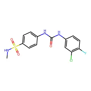 1-(3-chloro-4-fluorophenyl)-3-[4-(methylsulfamoyl)phenyl]urea structure