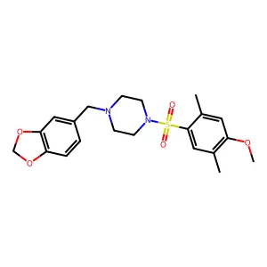 1-(1,3-benzodioxol-5-ylmethyl)-4-[(4-methoxy-2,5-dimethylphenyl)sulfonyl]piperazine structure
