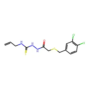 1-[[2-[(3,4-dichlorophenyl)methylsulfanyl]acetyl]amino]-3-prop-2-enylthiourea structure