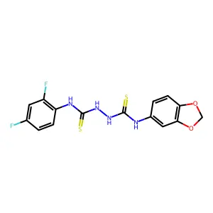 1-(1,3-benzodioxol-5-yl)-3-[(2,4-difluorophenyl)carbamothioylamino]thiourea structure