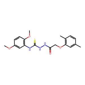 1-(2,5-dimethoxyphenyl)-3-[[2-(2,5-dimethylphenoxy)acetyl]amino]thiourea structure