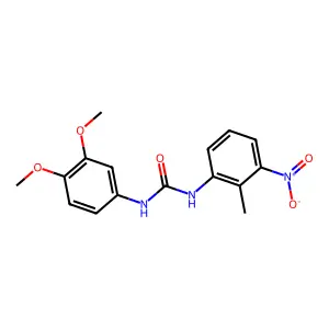 1-(3,4-dimethoxyphenyl)-3-(2-methyl-3-nitrophenyl)urea structure