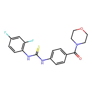 1-(2,4-difluorophenyl)-3-[4-(morpholine-4-carbonyl)phenyl]thiourea structure