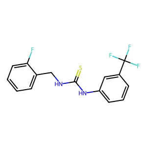 1-[(2-fluorophenyl)methyl]-3-[3-(trifluoromethyl)phenyl]thiourea structure