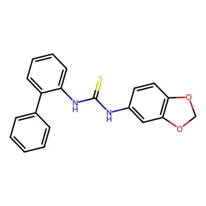 1-(1,3-benzodioxol-5-yl)-3-(2-phenylphenyl)thiourea structure