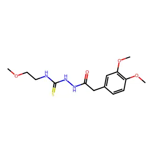 1-[[2-(3,4-dimethoxyphenyl)acetyl]amino]-3-(2-methoxyethyl)thiourea structure