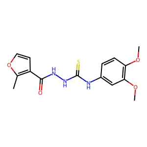 1-(3,4-dimethoxyphenyl)-3-[(2-methylfuran-3-carbonyl)amino]thiourea structure