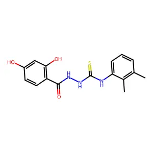 1-[(2,4-dihydroxybenzoyl)amino]-3-(2,3-dimethylphenyl)thiourea structure