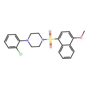 1-(2-chlorophenyl)-4-(4-methoxynaphthalen-1-yl)sulfonylpiperazine structure