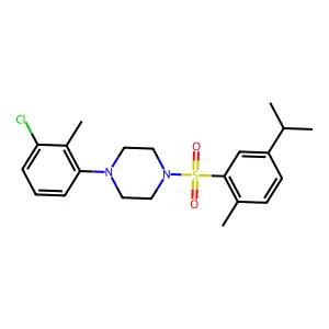1-(3-chloro-2-methylphenyl)-4-[2-methyl-5-(propan-2-yl)benzenesulfonyl]piperazine structure