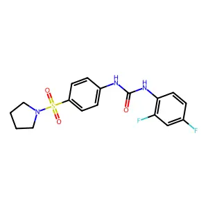 1-(2,4-difluorophenyl)-3-(4-pyrrolidin-1-ylsulfonylphenyl)urea structure