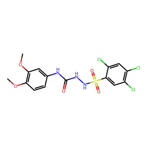 1-(3,4-dimethoxyphenyl)-3-[(2,4,5-trichlorophenyl)sulfonylamino]urea structure