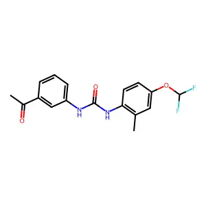 1-(3-acetylphenyl)-3-[4-(difluoromethoxy)-2-methylphenyl]urea structure