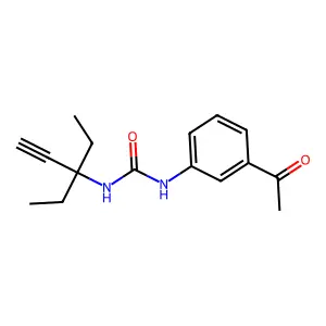 1-(3-acetylphenyl)-3-(3-ethylpent-1-yn-3-yl)urea structure